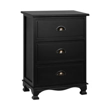 Load image into Gallery viewer, Artiss Vintage Bedside Table Chest Storage Cabinet Nightstand Black