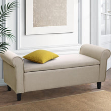 Load image into Gallery viewer, Sophisticated Cream Storage Ottoman-The White Mall