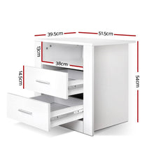 Load image into Gallery viewer, Stylish, White, Modern Bedside Table with Drawers & Storage-Furniture-The White Mall