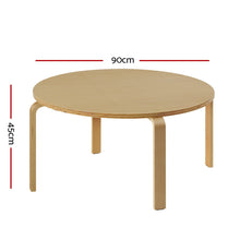 Load image into Gallery viewer, Artiss Coffee Table Round Side End Tables Bedside Furniture Wooden 90CM