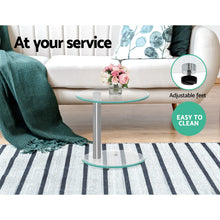 Load image into Gallery viewer, Artiss Side Coffee Table Bedside Furniture Oval Tempered Glass Top 2 Tier