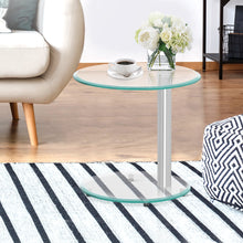 Load image into Gallery viewer, Artiss Side Coffee Table Bedside Furniture Oval Tempered Glass Top 2 Tier