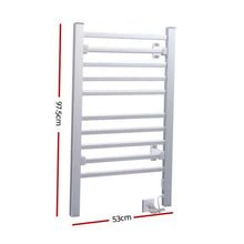 Load image into Gallery viewer, Devanti Electric Heated Towel Rail Rails Warmer Rack Aluminium 10 Bars