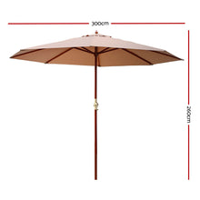Load image into Gallery viewer, Instahut Outdoor Umbrella 3M Pole Cantilever Stand Garden Umbrellas Patio Beige