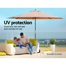 Load image into Gallery viewer, Instahut Outdoor Umbrella 3M Pole Cantilever Stand Garden Umbrellas Patio Beige