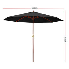 Load image into Gallery viewer, Instahut Outdoor Umbrella 3M with Pole Cantilever Stand Black