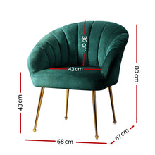 Load image into Gallery viewer, Artiss Armchair Lounge Chair Accent Armchair Velvet Green