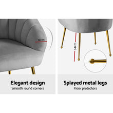 Load image into Gallery viewer, Artiss Armchair Lounge Chair Armchair Accent Grey Velvet