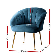 Load image into Gallery viewer, Artiss Armchair Lounge Chair Armchair Accent Navy Blue Velvet