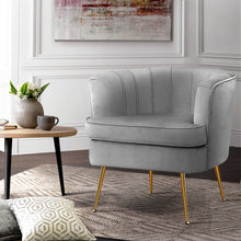 Load image into Gallery viewer, Artiss Armchair Lounge Accent Chair Armchair Velvet Grey