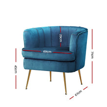 Load image into Gallery viewer, Artiss Armchair Lounge Chair Accent Armchair Velvet Navy Blue