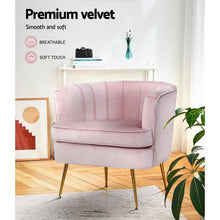 Load image into Gallery viewer, Artiss Armchair Lounge Chair Accent Armchair Velvet Pink