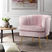 Load image into Gallery viewer, Artiss Armchair Lounge Chair Accent Armchair Velvet Pink