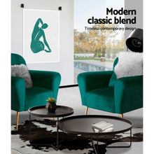Load image into Gallery viewer, Artiss Armchair Lounge Chair Accent Armchair Green Velvet