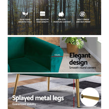 Load image into Gallery viewer, Artiss Armchair Lounge Chair Accent Armchair Green Velvet