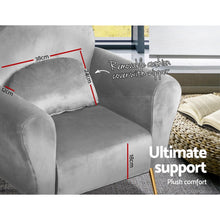 Load image into Gallery viewer, Artiss Armchair Lounge Chair Accent Armchair Grey Velvet