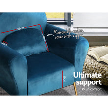 Load image into Gallery viewer, Artiss Armchair Lounge Chair Accent Armchairs Navy Velvet
