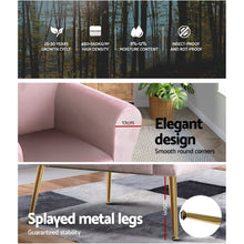 Load image into Gallery viewer, Artiss Armchair Lounge Chair Accent Armchair Pink Velvet