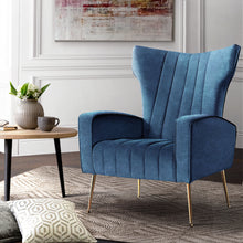 Load image into Gallery viewer, Artiss Armchair Lounge Accent Chair Armchair Velvet Navy Blue