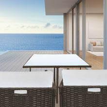 Load image into Gallery viewer, Arcadia Furniture 5 Piece Outdoor Dining Table Set Rattan Table Chairs Garden - Oatmeal and Grey