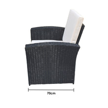 Load image into Gallery viewer, Arcadia Furniture Outdoor 4 Piece Sofa Lounge Set Wicker Rattan Garden - Black and Grey