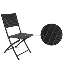 Load image into Gallery viewer, Arcadia Furniture Outdoor 3 Piece Foldable Rattan Coffee Table Set Garden Patio - Black