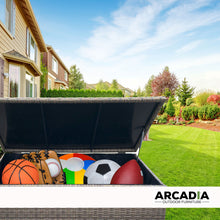 Load image into Gallery viewer, Arcadia Furniture Outdoor Rattan Storage Box Garden Toy Tools Shed UV Resistant - Oatmeal