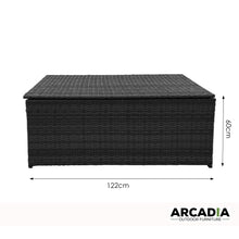 Load image into Gallery viewer, Arcadia Furniture Outdoor Rattan Storage Box Garden Toy Tools Shed UV Resistant - Black