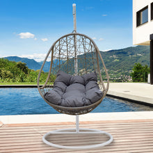 Load image into Gallery viewer, Outdoor Swing Rocking Egg Chair Pod Curved - Brown and Grey by Arcadia