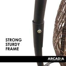 Load image into Gallery viewer, Arcadia Furniture Rocking Egg Chair Outdoor Wicker Rattan Patio Garden Circular - Brown and Grey