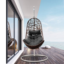 Load image into Gallery viewer, Outdoor Hanging Basket Egg Chair Swing - Brown and Grey