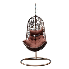 Load image into Gallery viewer, Arcadia Furniture Hanging Basket Egg Chair Outdoor Wicker Rattan Patio Garden - Brown and Coffee