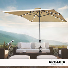 Load image into Gallery viewer, Arcadia Furniture Umbrella 3 Metre Umbrella with Solar LED Lights Garden Yard - Beige