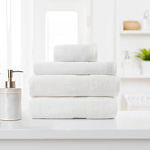 Load image into Gallery viewer, Royal Comfort 4 Piece Cotton Bamboo Towel Set 450GSM Luxurious Absorbent Plush - White