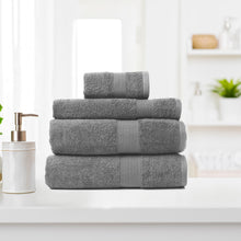 Load image into Gallery viewer, Royal Comfort 4 Piece Cotton Bamboo Towel Set 450GSM Luxurious Absorbent Plush - Charcoal