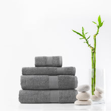 Load image into Gallery viewer, Royal Comfort 4 Piece Cotton Bamboo Towel Set 450GSM Luxurious Absorbent Plush - Charcoal