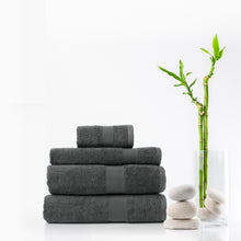 Load image into Gallery viewer, Royal Comfort 4 Piece Cotton Bamboo Towel Set 450GSM Luxurious Absorbent Plush - Granite