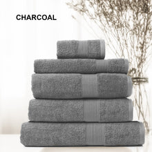 Load image into Gallery viewer, Royal Comfort 5 Piece Cotton Bamboo Towel Set 450GSM Luxurious Absorbent Plush - Charcoal