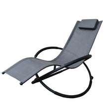 Load image into Gallery viewer, Arcadia Furniture Zero Gravity Portable Foldable Rocking Chair Recliner Lounge - Grey