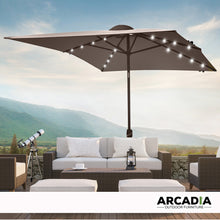 Load image into Gallery viewer, Arcadia Furniture Umbrella 3 Metre Umbrella with Solar LED Lights Garden Yard - Charcoal