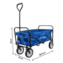 Load image into Gallery viewer, Havana Outdoors Collapsible Beach Trolley Garden Cart Foldable Picnic Navy