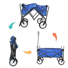 Load image into Gallery viewer, Havana Outdoors Collapsible Beach Trolley Garden Cart Foldable Picnic Navy