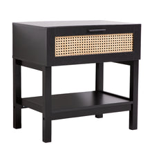Load image into Gallery viewer, Casa Decor Tulum Rattan Bedside Table Drawers Table Nightstand Cabinet Black