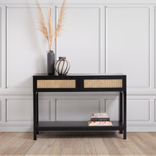 Load image into Gallery viewer, Casa Decor Tulum Rattan Console Table Entry Table Storage Hallway Wood Black