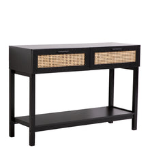 Load image into Gallery viewer, Casa Decor Tulum Rattan Console Table Entry Table Storage Hallway Wood Black