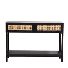 Load image into Gallery viewer, Casa Decor Tulum Rattan Console Table Entry Table Storage Hallway Wood Black