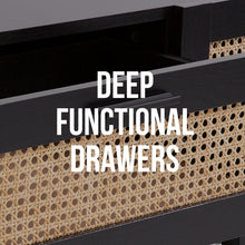 Load image into Gallery viewer, Casa Decor Tulum Rattan Console Table Entry Table Storage Hallway Wood Black