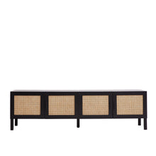 Load image into Gallery viewer, Casa Decor Tulum Rattan Entertainment Unit TV Stand Cabinet Storage Black