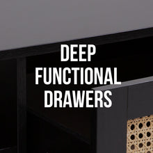 Load image into Gallery viewer, Casa Decor Tulum Rattan Coffee Table Storage Drawer Furniture Wooden Black
