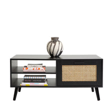 Load image into Gallery viewer, Casa Decor Tulum Rattan Coffee Table Storage Drawer Furniture Wooden Black